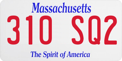 MA license plate 310SQ2