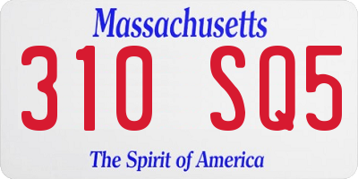 MA license plate 310SQ5