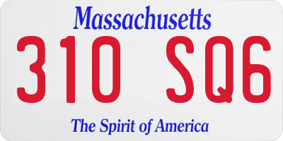 MA license plate 310SQ6