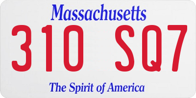 MA license plate 310SQ7