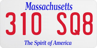 MA license plate 310SQ8