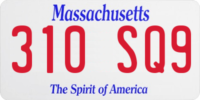 MA license plate 310SQ9
