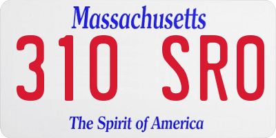 MA license plate 310SR0