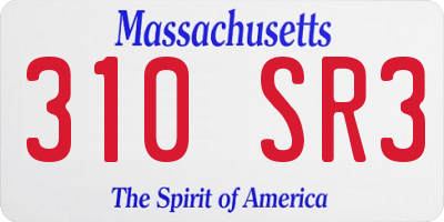 MA license plate 310SR3