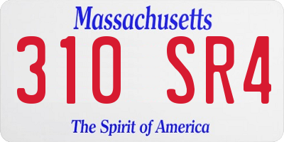 MA license plate 310SR4