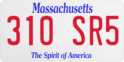 MA license plate 310SR5