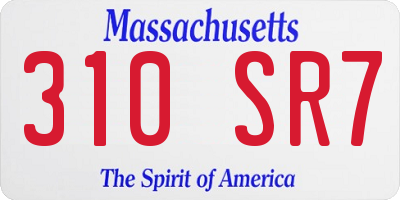 MA license plate 310SR7