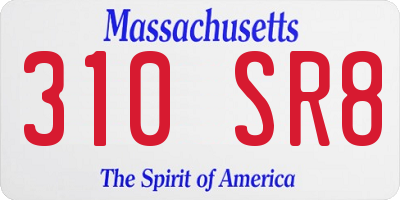 MA license plate 310SR8