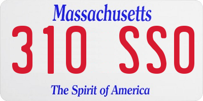 MA license plate 310SS0