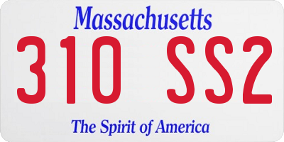 MA license plate 310SS2