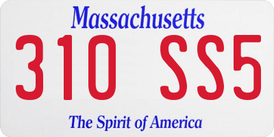 MA license plate 310SS5