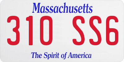 MA license plate 310SS6