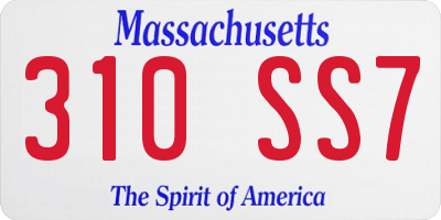 MA license plate 310SS7