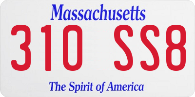 MA license plate 310SS8