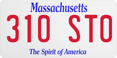 MA license plate 310ST0