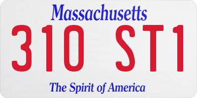 MA license plate 310ST1