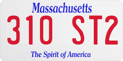 MA license plate 310ST2