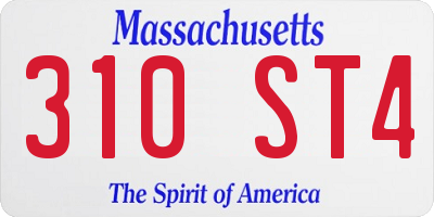 MA license plate 310ST4