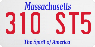 MA license plate 310ST5