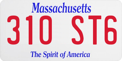 MA license plate 310ST6