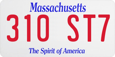 MA license plate 310ST7