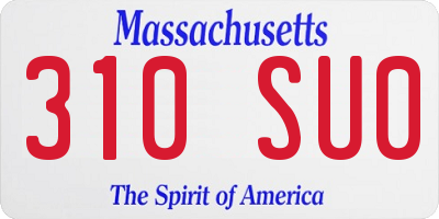 MA license plate 310SU0