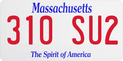 MA license plate 310SU2