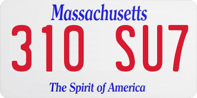 MA license plate 310SU7