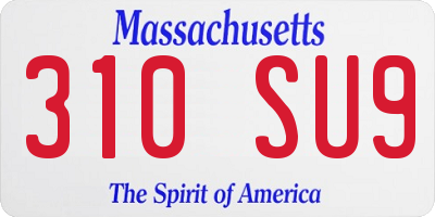 MA license plate 310SU9