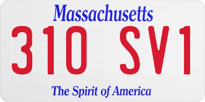 MA license plate 310SV1