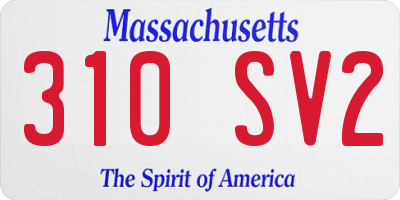 MA license plate 310SV2