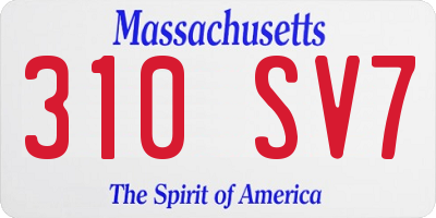 MA license plate 310SV7