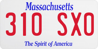 MA license plate 310SX0