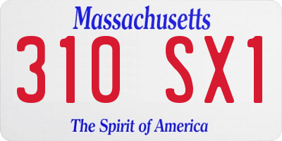 MA license plate 310SX1