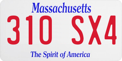 MA license plate 310SX4