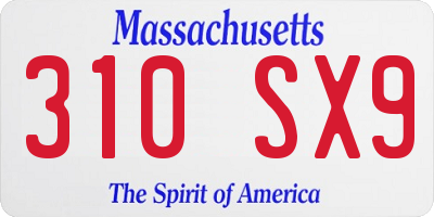 MA license plate 310SX9