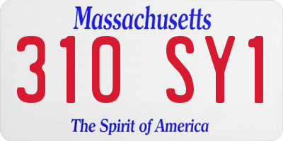 MA license plate 310SY1