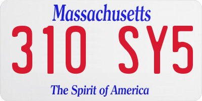 MA license plate 310SY5