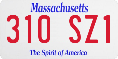 MA license plate 310SZ1