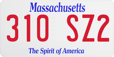 MA license plate 310SZ2