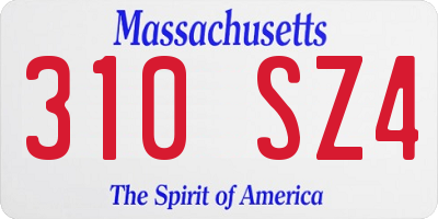 MA license plate 310SZ4