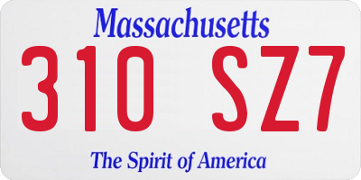 MA license plate 310SZ7