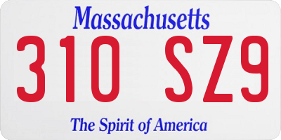 MA license plate 310SZ9