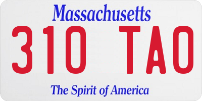 MA license plate 310TA0