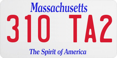 MA license plate 310TA2