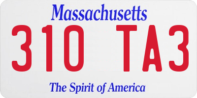 MA license plate 310TA3