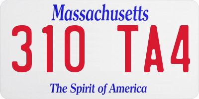 MA license plate 310TA4