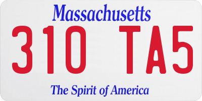 MA license plate 310TA5