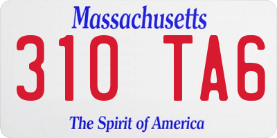 MA license plate 310TA6
