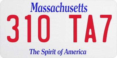 MA license plate 310TA7